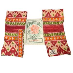 Kantha Upcycled Top with Flour Sack front & back, Fits XS-Large